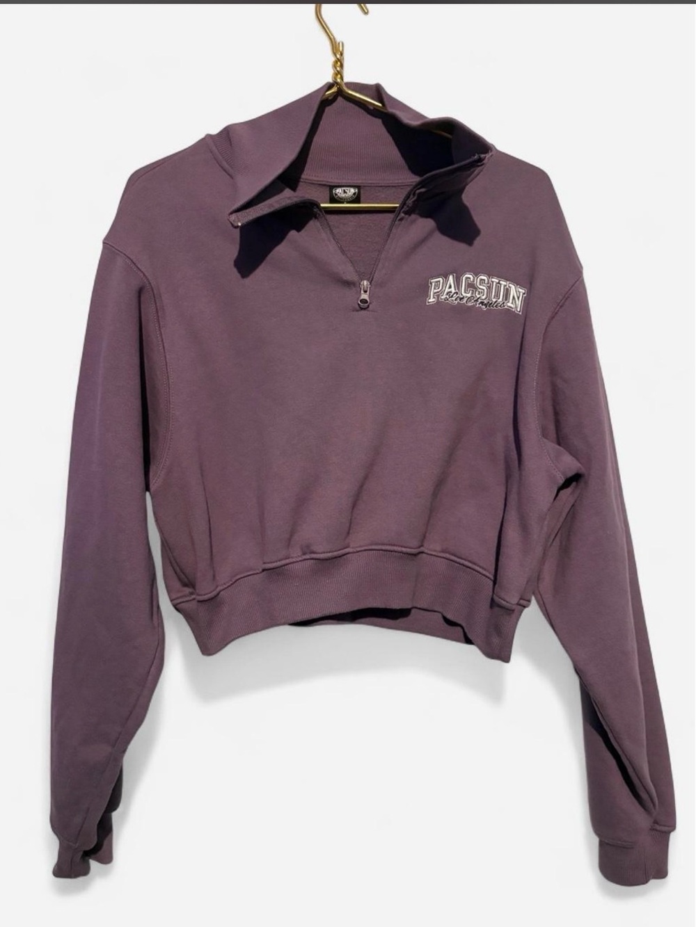 PacSun LA Women's Plum Half-Zip Cropped Turtleneck Pullover